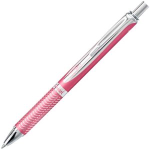 pentel 0.7 mm tip energel sterling black ink pen - pink (pack of 12)