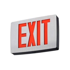 Lithonia Lighting LQC 1 R EL N LED Exit Sign Emergency with Red Letters,3 watts, Black