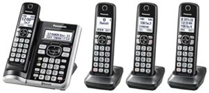 panasonic link2cell bluetooth cordless phone system with voice assistant, call blocking and answering machine. dect 6.0 expandable cordless system - 4 handsets - kx-tgf574s (silver)