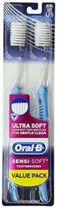 oral-b sensi-soft toothbrush, extra soft, 2 count