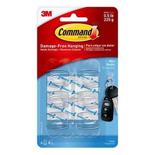 Command Strips 17006CLR Clear Mini Command® Hooks 6 Count