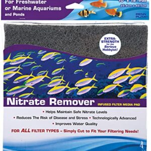 Penn-Plax Nitrate Reducer Aquarium Filter Media Pad – Easy to Cut into Any Size Your Filter Requires – 10” x 18”