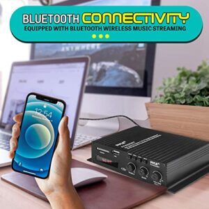 Pyle Class-T Bluetooth Power Audio Amplifier - 120W Mini Dual Channel Sound Stereo Receiver Box w/ USB, RCA, 12V Adapter - For Subwoofer Speaker, Home Theater, PA System, Studio Use - Pyle PFA220BT