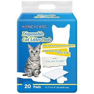 honey care all-absorb 20 count cat litter pads, 17.1 by 11.8-inch