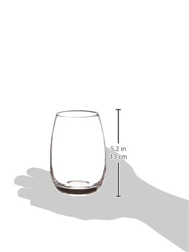 Luigi Bormioli Michelangelo 15.5 oz Stemless Glasses, 4 Count (Pack of 1), Clear