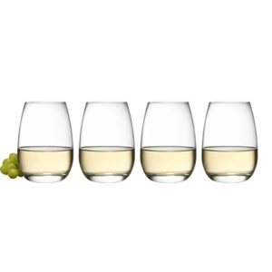 Luigi Bormioli Michelangelo 15.5 oz Stemless Glasses, 4 Count (Pack of 1), Clear