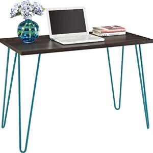 Ameriwood Home Owen Retro Desk, Espresso/Teal