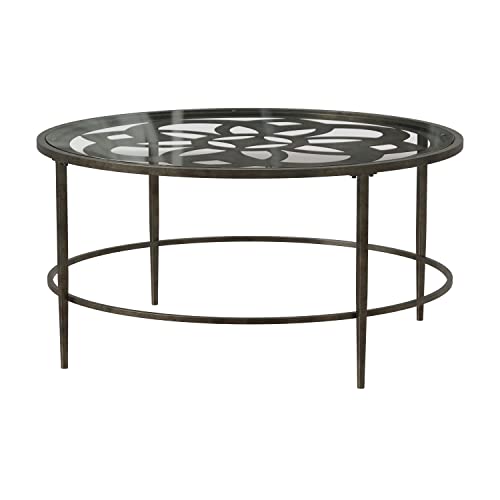 Hillsdale Marsala Metal Coffee Table, Gray with Brown Rub