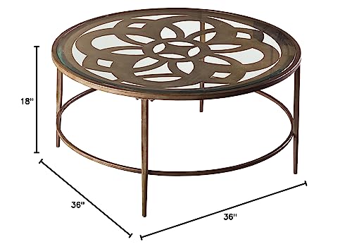 Hillsdale Marsala Metal Coffee Table, Gray with Brown Rub