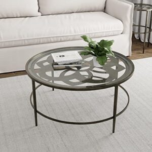 Hillsdale Marsala Metal Coffee Table, Gray with Brown Rub