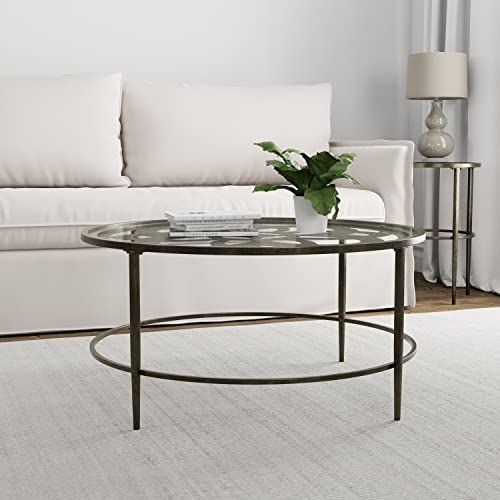 Hillsdale Marsala Metal Coffee Table, Gray with Brown Rub