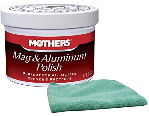 Mothers Mag & Aluminum Polish (10 oz.) Bundle with Microfiber Cloth (2 Items)