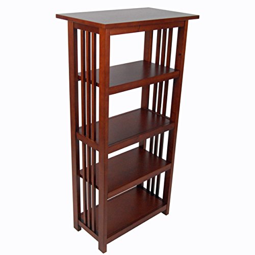 Mission 48" H Bookcase with 4 Shelves, Cherry