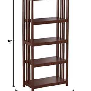 Mission 48" H Bookcase with 4 Shelves, Cherry