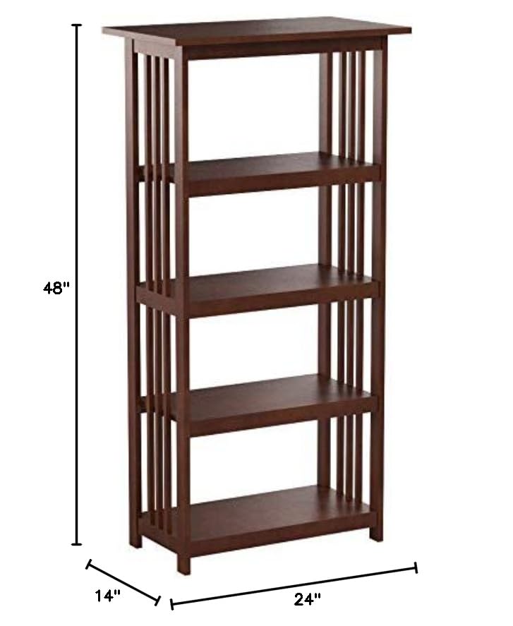 Mission 48" H Bookcase with 4 Shelves, Cherry