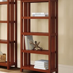 Mission 48" H Bookcase with 4 Shelves, Cherry