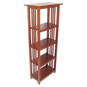 mission 60" h bookcase with 4 shelves, cherry
