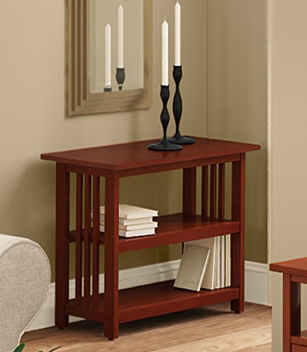 Mission Under Window Bookshelf with 2 Shelves, Cherry