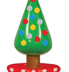 Beistle Inflatable Christmas Tree Cooler, 4’ 8” x 26” Holds approx. 24 12 oz. Cans - Inflatable Cooler for Parties, Drink Containers, Beverage Cooler, Christmas Inflatable, Holiday Decorations