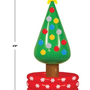 Beistle Inflatable Christmas Tree Cooler, 4’ 8” x 26” Holds approx. 24 12 oz. Cans - Inflatable Cooler for Parties, Drink Containers, Beverage Cooler, Christmas Inflatable, Holiday Decorations