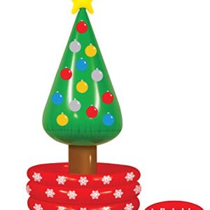 Beistle Inflatable Christmas Tree Cooler, 4’ 8” x 26” Holds approx. 24 12 oz. Cans - Inflatable Cooler for Parties, Drink Containers, Beverage Cooler, Christmas Inflatable, Holiday Decorations