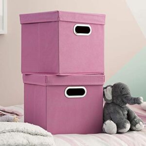 Household Essentials Cube Set with Lids, Pink, 2-Pack