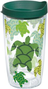 tervis turtle pattern made in usa double walled insulated tumbler cup keeps drinks cold & hot, 16oz, classic