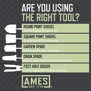 AMES 2701600 Post Hole Digger with Hardwood Measurement Handle, 68-Inch