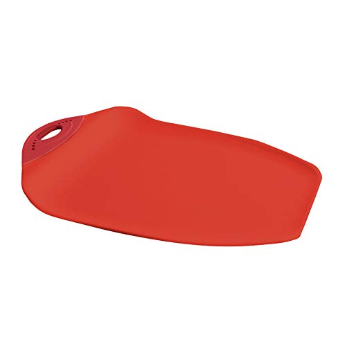 Dexas Chop & Scoop Cutting Board, 9.5 by 13 inches, Solid Red