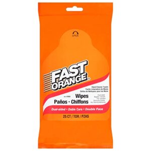 permatex 25050 fast orange hand cleaner wipe - 25 count