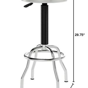 Seville Classics Modern Ergonomic Pneumatic Height Adjustable 360-Degree Swivel Stool Chair, for Drafting, Office, Home, Garage, Work Desk, Stainless Steel, Contoured Seat (Heavy-Duty)