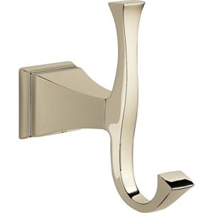 delta faucet 75135-pn dryden double robe hook, 5.00 x 1.75 x 1.75 inches, polished nickel