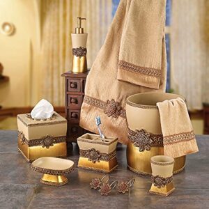 Avanti Linens - Wastebasket, Decorative Trash Can, Elegant Styled Home Decor (Braided Medallion Collection, Gold)