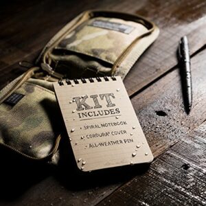 Rite in the Rain Weatherproof 3" x 5" Top-Spiral Notebook Kit: MultiCam CORDURA Fabric Cover, 3" x 5" Tan Notebook, and Weatherproof Pen (No. 935M-KIT)