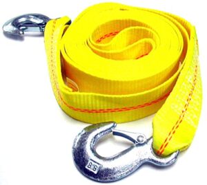 hfs (r) 2" x 30', 4.5 ton 2 inch x 30 ft. polyester tow strap rope 2 hooks 10,000lb towing recovery