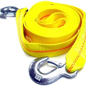 HFS (R) 2" X 30', 4.5 Ton 2 Inch X 30 Ft. Polyester Tow Strap Rope 2 Hooks 10,000lb Towing Recovery