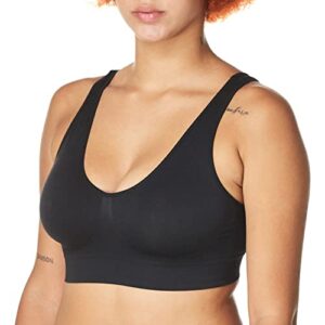 hanes womens get cozy pullover comfortflex fit wirefree mhg196 bras, black, x-large us