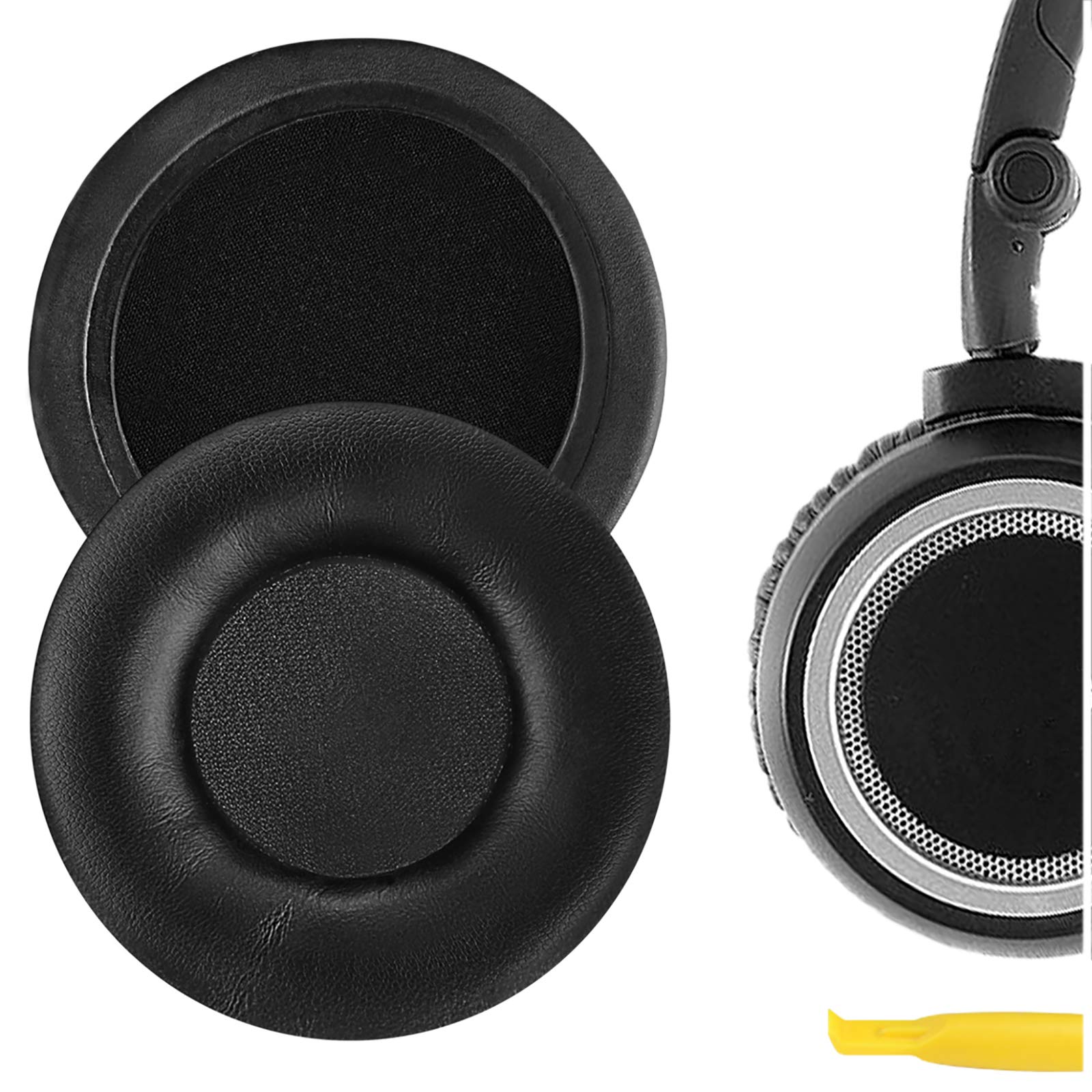 Geekria QuickFit Extra Thick Replacement Ear Pads for AKG K450, K480, Q460, K430, K420 Headphones Ear Cushions, Headset Earpads, Ear Cups Repair Parts (Black)