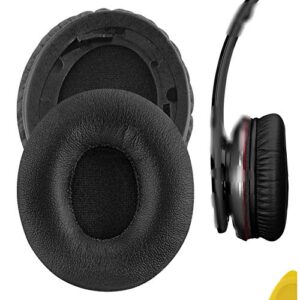 geekria quickfit protein leather replacement ear pads for beats solo hd (810-00012-00) on-ear headphones earpads, headset ear cushion repair parts (black)
