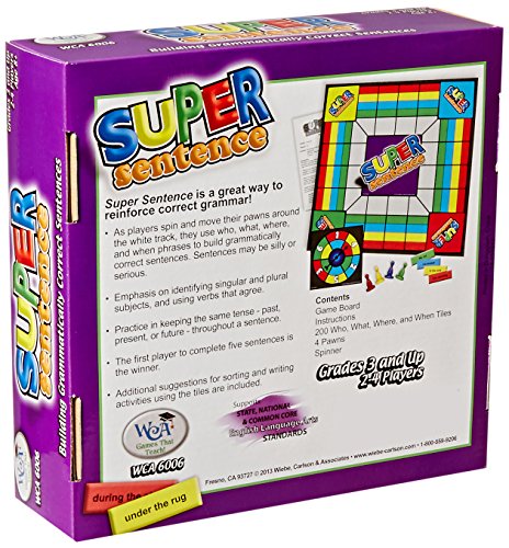 Learning Advantage 6006 Super Sentence Game, Grade: 2 to 4, 9" Height, 2.5" Width, 8.5" Length