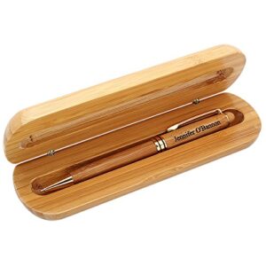 executive gift shoppe | personalized bamboo wood pen & case set | genuine bamboo pen gift set