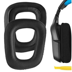 geekria quickfit replacement ear pads for logitech g35, g930, g430, f450 headphones ear cushions, headset earpads, ear cups cover repair parts (black)