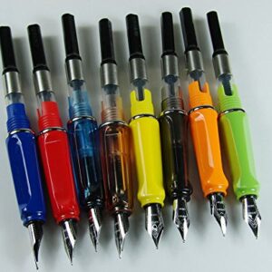 8 PCS Jinhao 599 Fountain Pens Diversity Set Transparent and Unique Style
