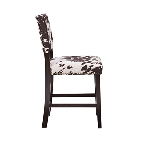 Linon Udder Madness Corey Counter Stool, 19"W x 22.25"D x 38.75"H, Manhattan Stain