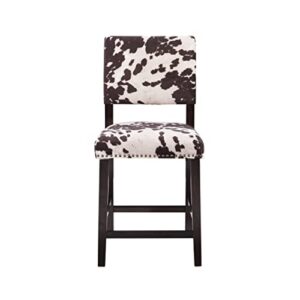 Linon Udder Madness Corey Counter Stool, 19"W x 22.25"D x 38.75"H, Manhattan Stain