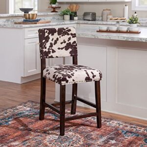 Linon Udder Madness Corey Counter Stool, 19"W x 22.25"D x 38.75"H, Manhattan Stain