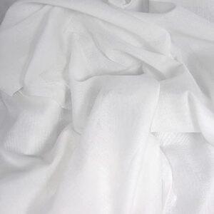organic cotton voile fabric - white - by the yard