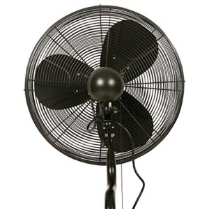 Durafan 24" Indoor/Outdoor Large Oscillating Wall Mount Fan - Black - 32" x 26" Mounting Space Needed