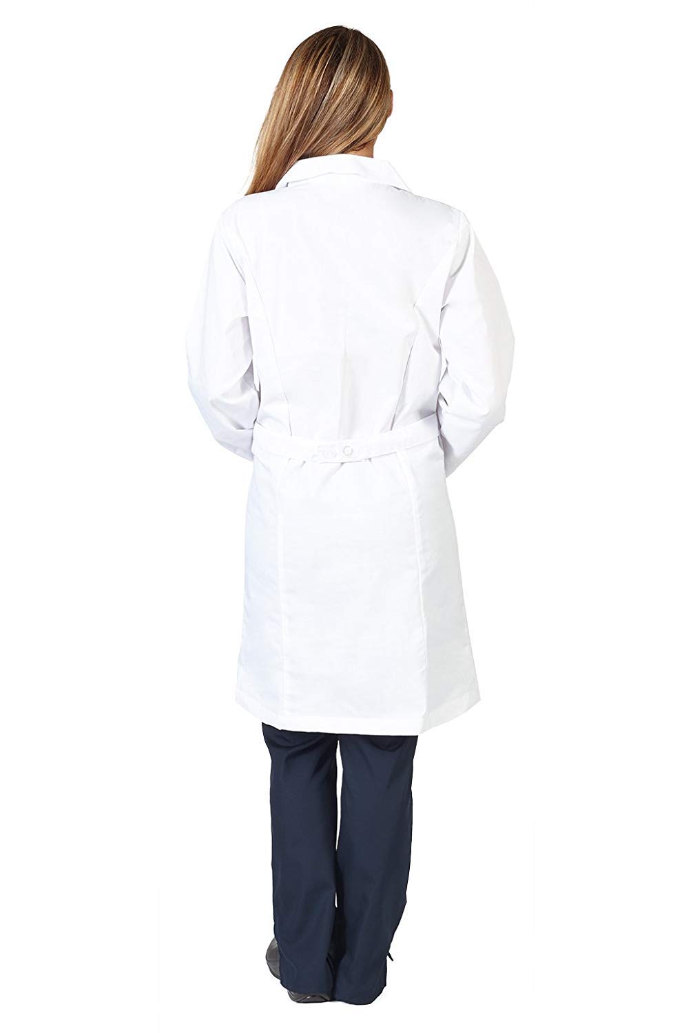 Natural Uniforms Unisex 40 inch Lab Coat Long Sleeve Professional Medical Coat, White (Medium)