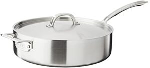 viking culinary professional 5-ply stainless steel sauté pan, 6.4 quart, silver